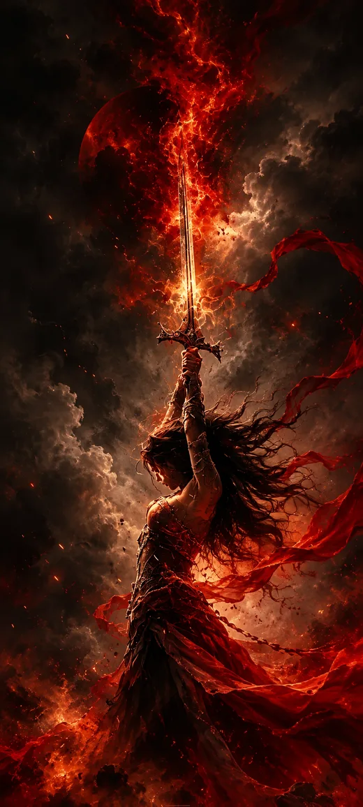 Blade of Fire, dark phone wallpaper