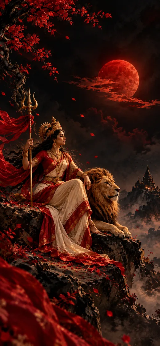 Blood Moon Devi, dark phone wallpaper