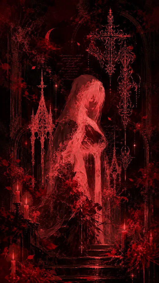 Crimson Cathedral, dark phone wallpaper