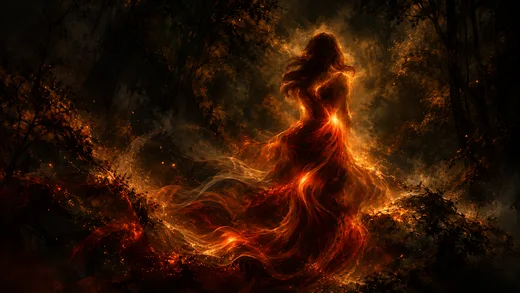 Ember Silhouette, dark desktop wallpaper