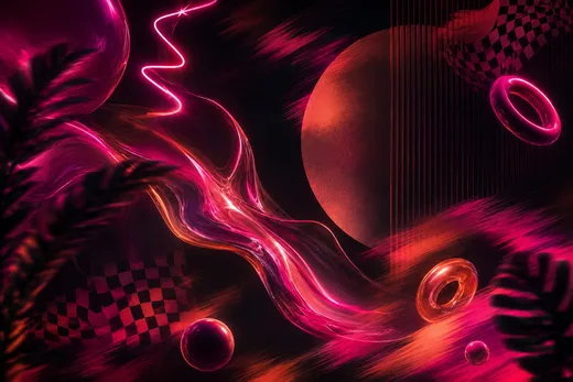 Crimson Flow, abstract desktop wallpaper