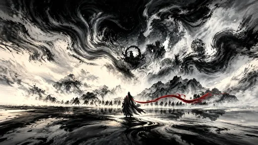 Ink Storm, vintage desktop wallpaper