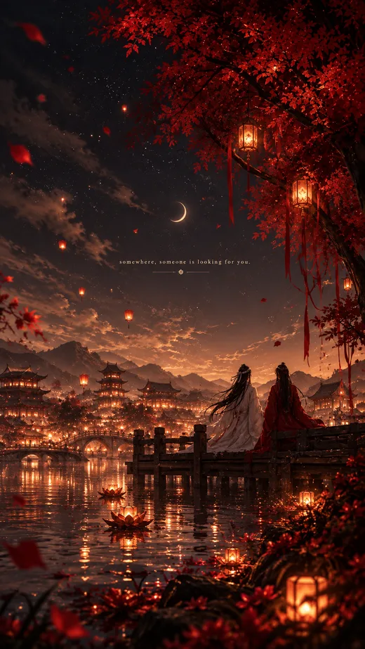 Lantern Lake, vintage phone wallpaper