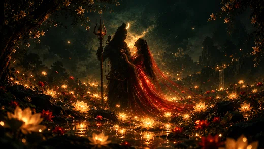 Lanterns of Vrindavan, dark desktop wallpaper