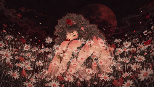 Lost in the Daisies, vintage desktop wallpaper