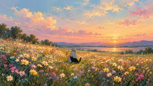 Meadow at Golden Hour, nature desktop wallpaper