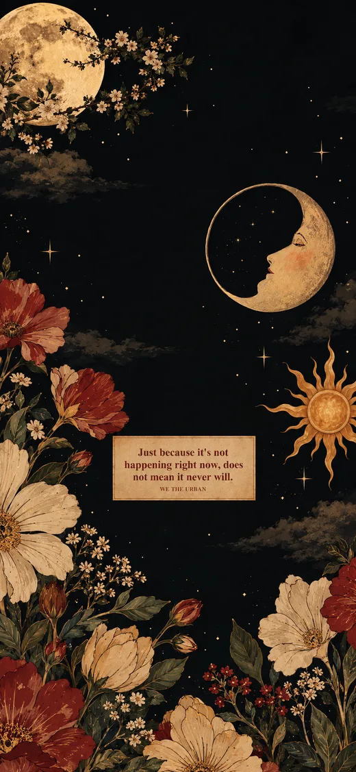 Moonlit Garden, vintage phone wallpaper