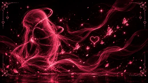 Neon Hearts, pink desktop wallpaper
