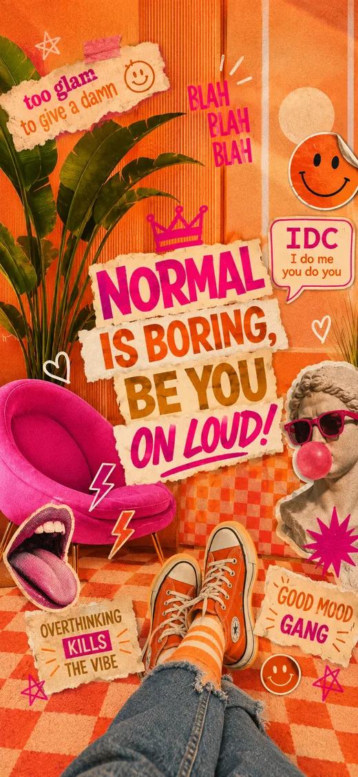 Normal Is Boring, retro phone wallpaper