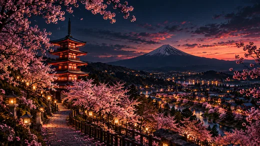 Pagoda at Dusk, nature desktop wallpaper