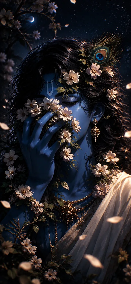 Radha in Bloom, vintage phone wallpaper