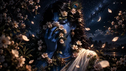 Radha in Bloom, vintage desktop wallpaper