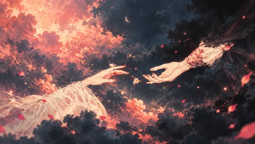 Reaching for You, pink desktop wallpaper