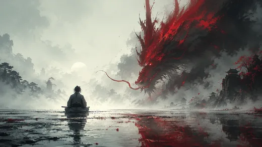 Red Dragon Mist, abstract desktop wallpaper