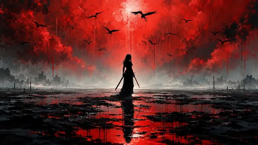 Red Rain, dark desktop wallpaper