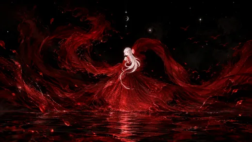Scarlet Tide, dark desktop wallpaper