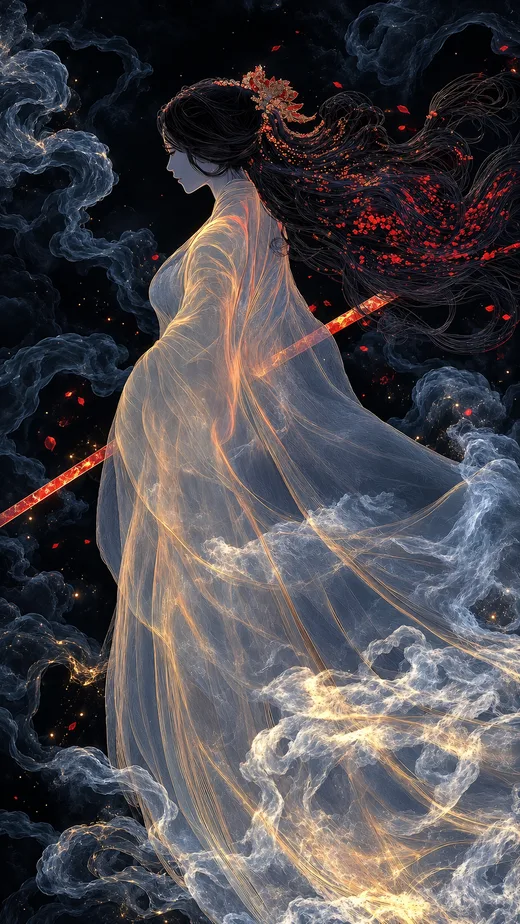 Silk in the Storm, vintage phone wallpaper