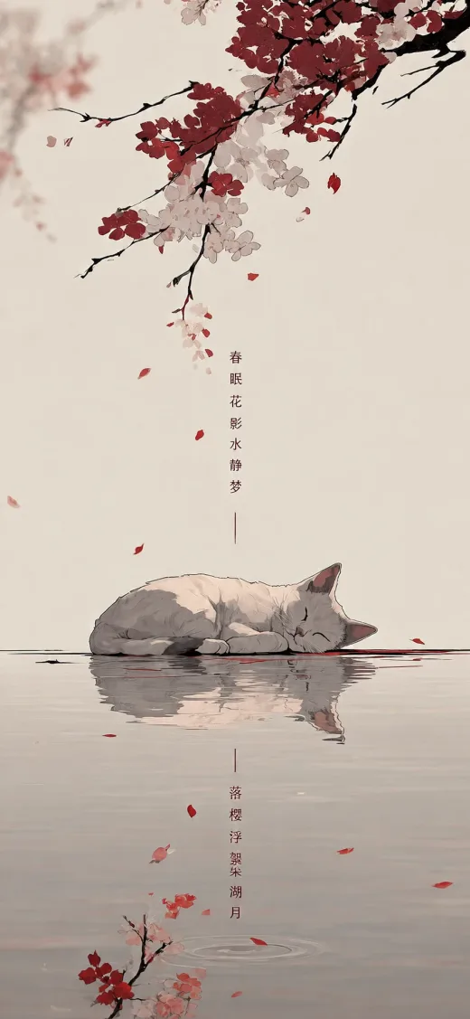 Spring Nap, minimal phone wallpaper