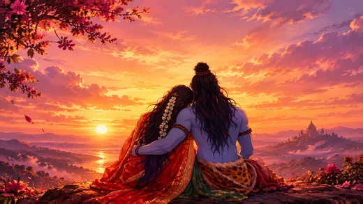 Sunset Together, vintage desktop wallpaper