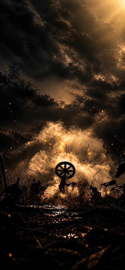 The Wheel of Dharma, dark phone wallpaper