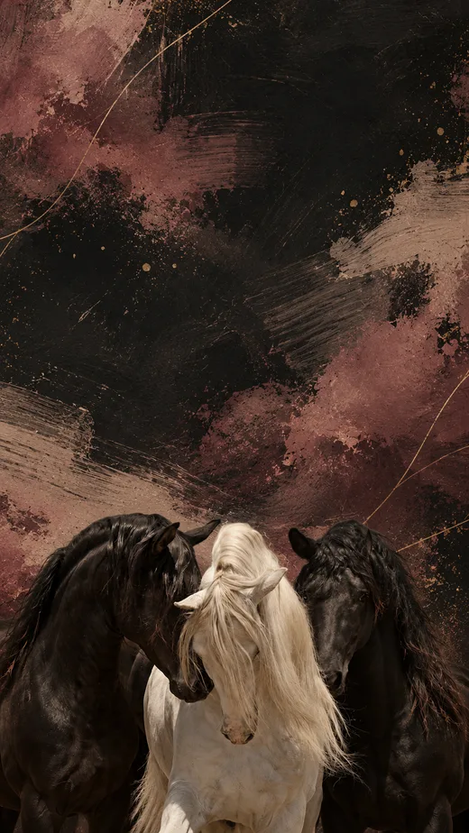 Three Horses, dark phone wallpaper