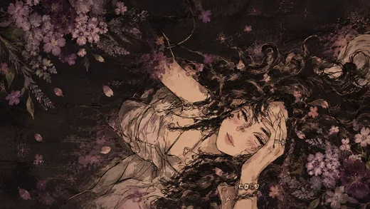 Violet Slumber, vintage desktop wallpaper